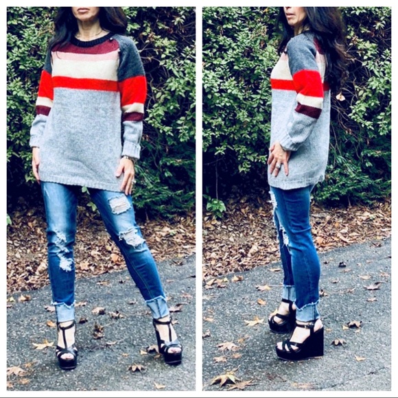 ✨LAST ONE✨color block sweater with buttons trim - Picture 5 of 7